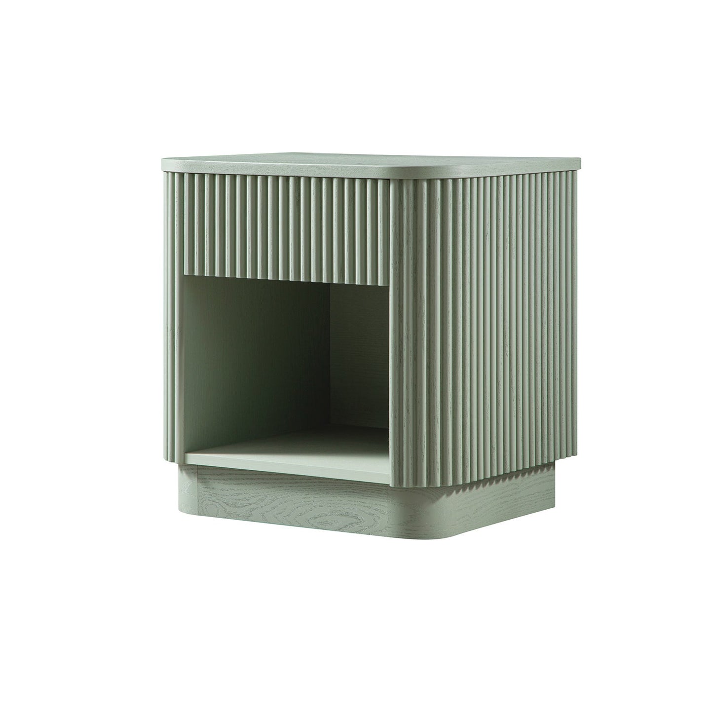 Maru 1-Drawer Bedside Table, Sage Green