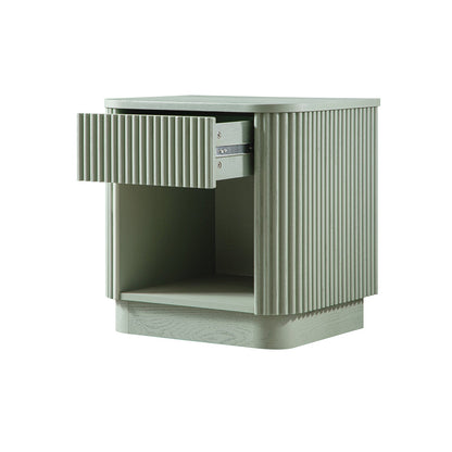 Maru 1-Drawer Bedside Table, Sage Green