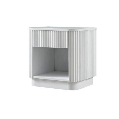Maru 1-Drawer Bedside Table, Washed White