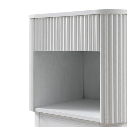 Maru 1-Drawer Bedside Table, Washed White