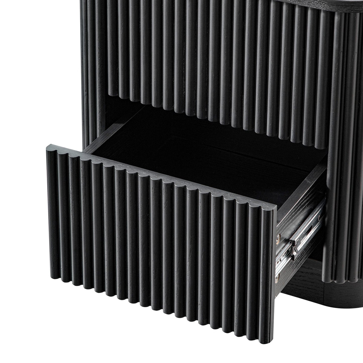 Maru 2-Drawer Bedside Table, Black