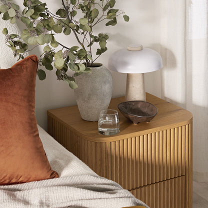 Maru 2-Drawer Bedside Table, Oak