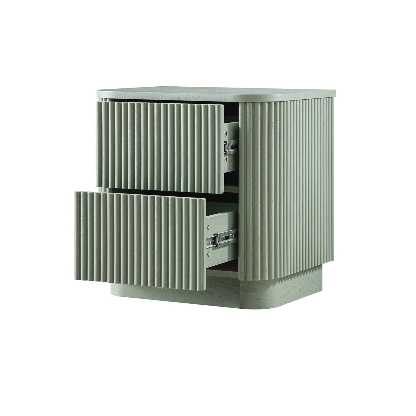 Maru 2-Drawer Bedside Table, Sage Green