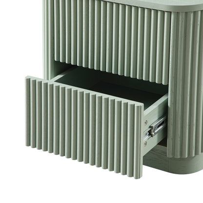 Maru 2-Drawer Bedside Table, Sage Green