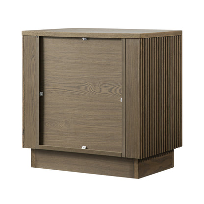 Maru 2-Drawer Bedside Table, Silver Oak