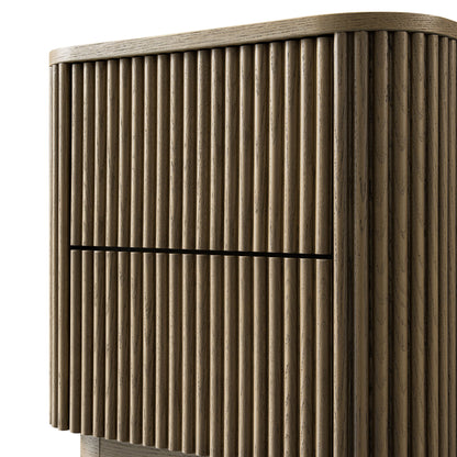 Maru 2-Drawer Bedside Table, Silver Oak