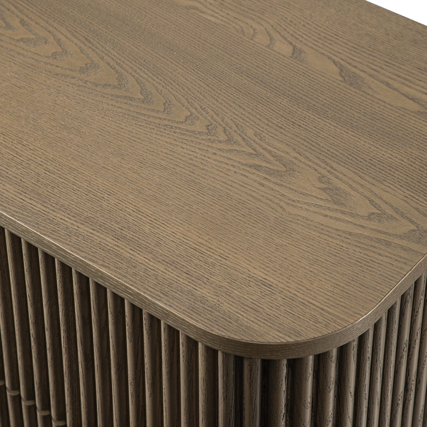 Maru 2-Drawer Bedside Table, Silver Oak