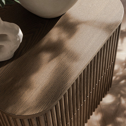 Maru 2-Drawer Bedside Table, Silver Oak