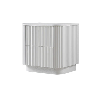 Maru 2-Drawer Bedside Table, Washed White