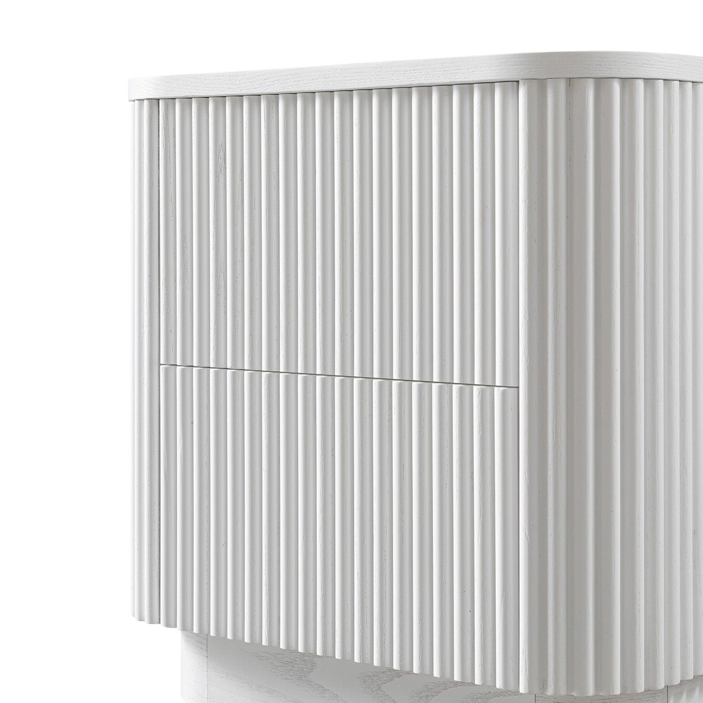 Maru 2-Drawer Bedside Table, Washed White