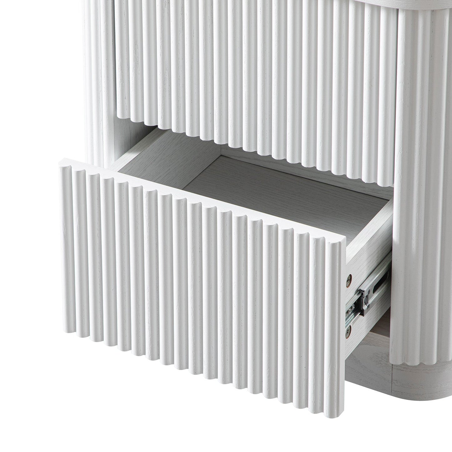 Maru 2-Drawer Bedside Table, Washed White