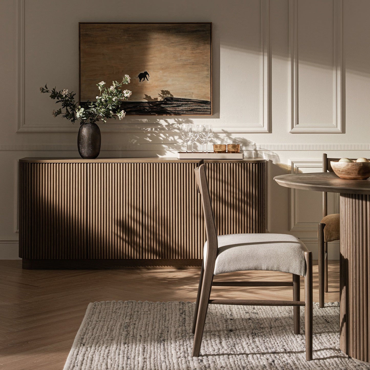 Maru Large 4-Door Sideboard, Silver Oak