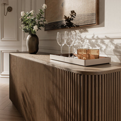 Maru Large 4-Door Sideboard, Silver Oak