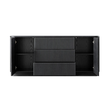 Maru Large 2-Door Sideboard with Drawers, Black