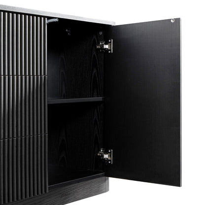 Maru Large 2-Door Sideboard with Drawers, Black