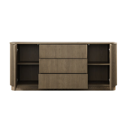 Maru Large 2-Door Sideboard with Drawers, Silver Oak