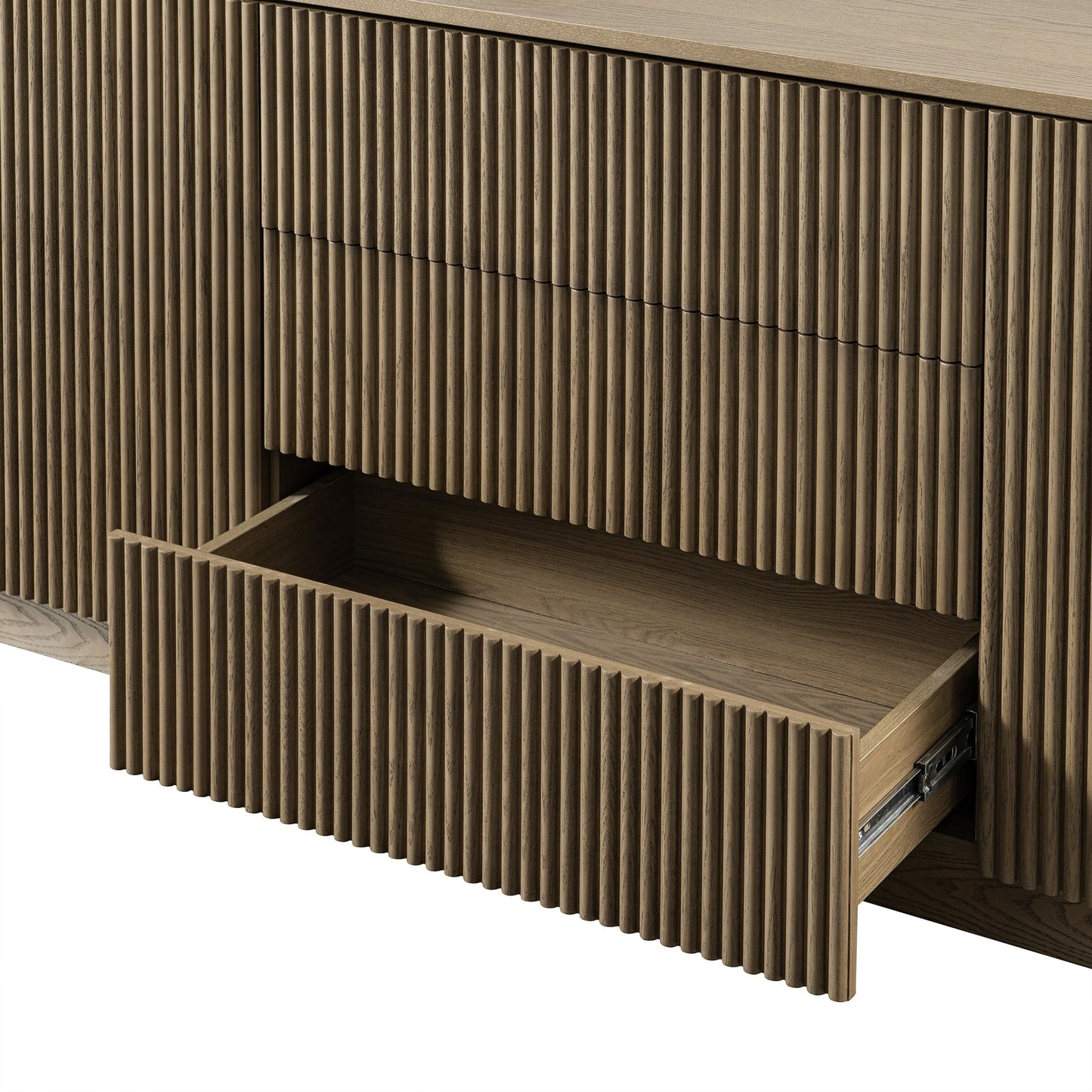 Maru Large 2-Door Sideboard with Drawers, Silver Oak