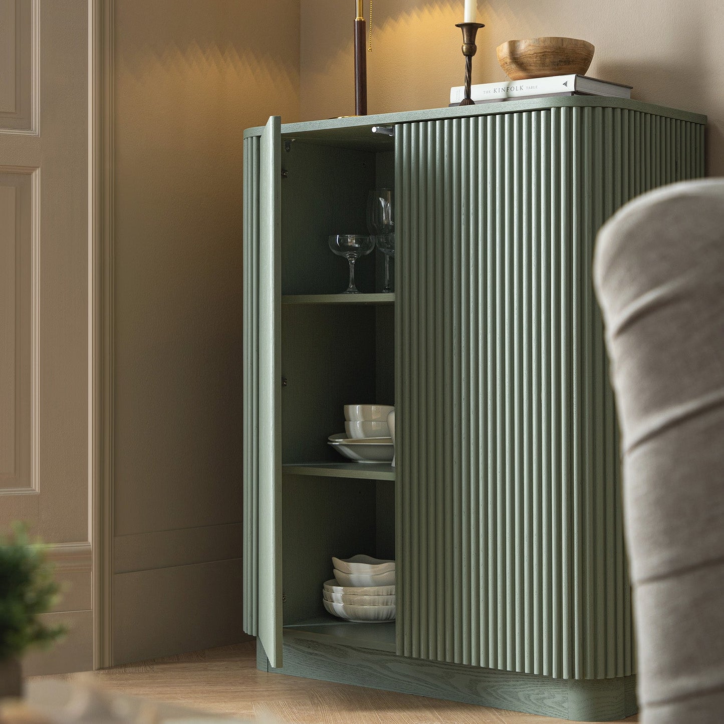 Maru Tall Cabinet, Sage Green