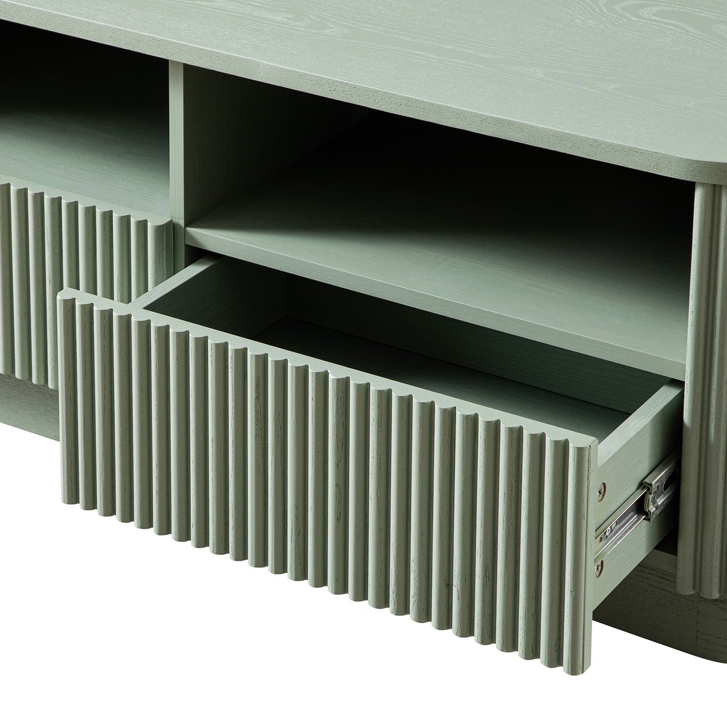 Maru 120cm TV Unit with Drawers, Sage Green