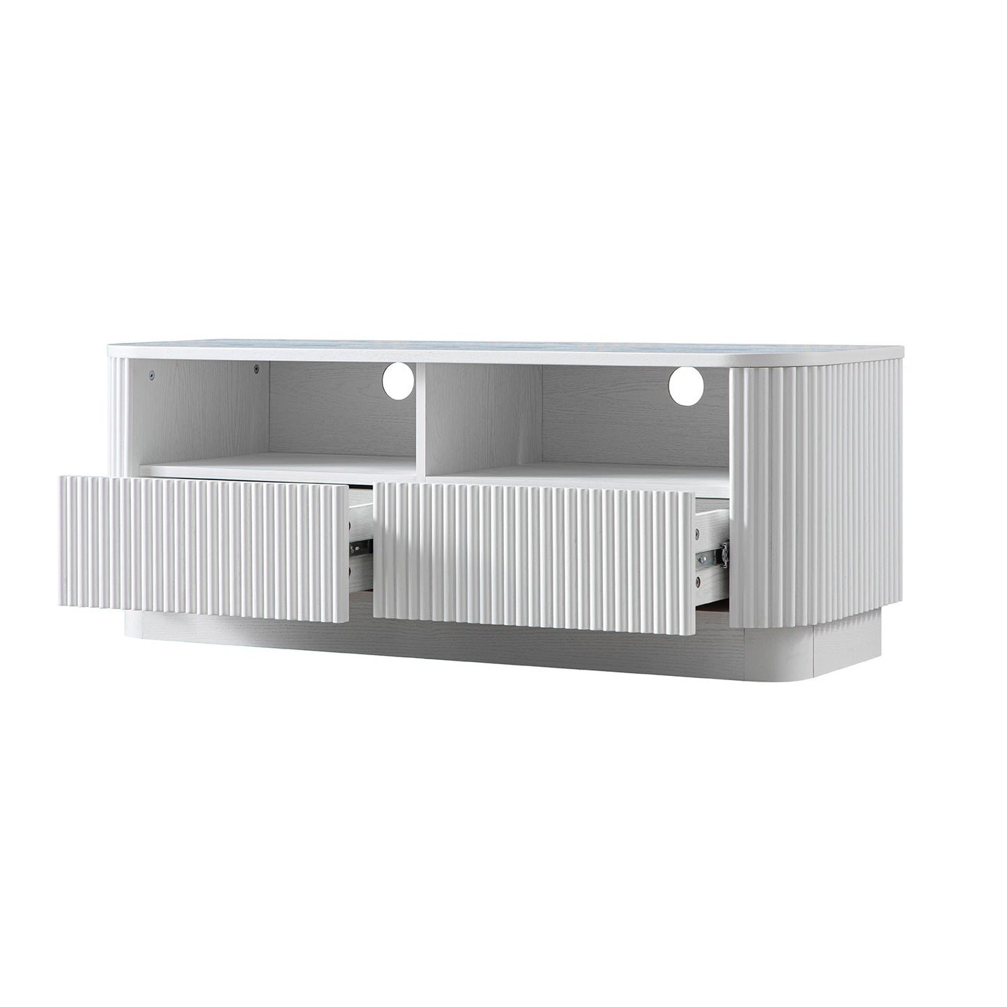 Maru 120cm TV Unit with Drawers, Washed White