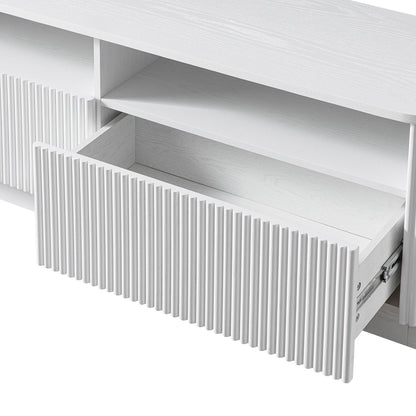 Maru 162cm TV Unit with Drawers, Washed White