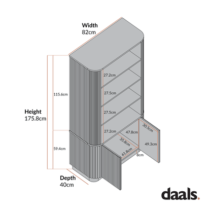 Maru Bookcase with Cabinet, Oak