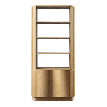 Maru Bookcase with Cabinet, Oak