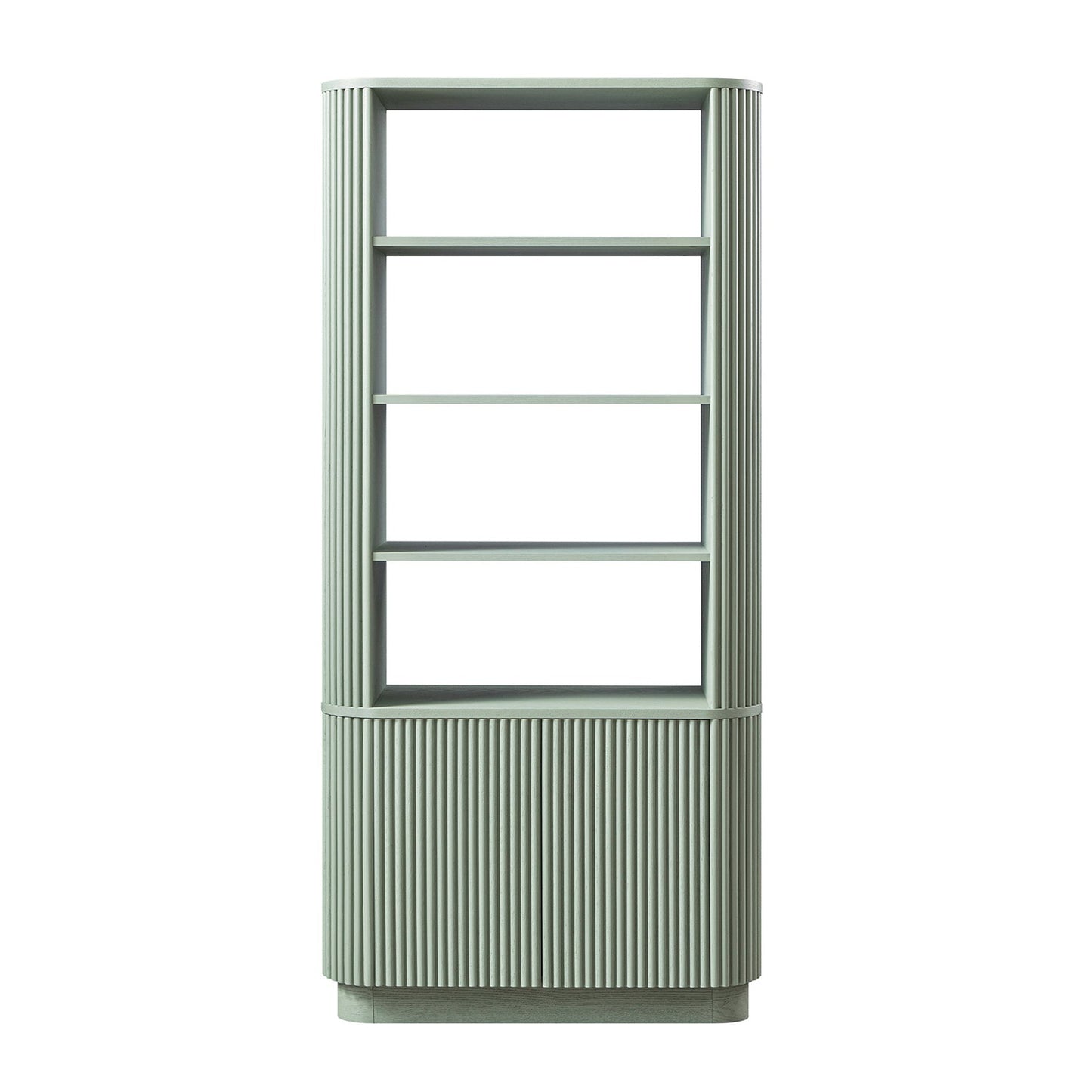 Maru Bookcase with Cabinet, Sage Green
