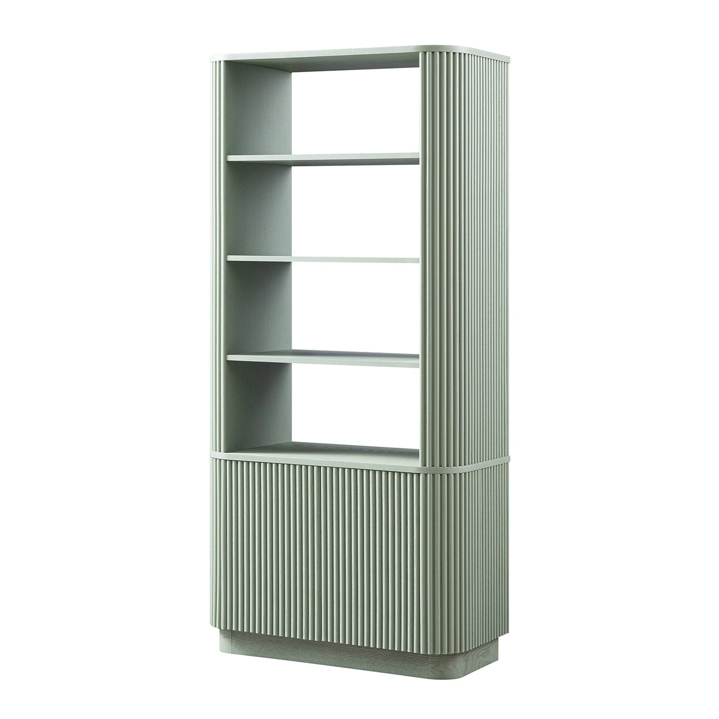 Maru Bookcase with Cabinet, Sage Green