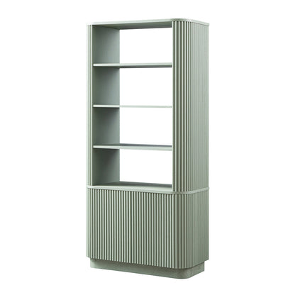 Maru Bookcase with Cabinet, Sage Green