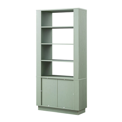Maru Bookcase with Cabinet, Sage Green