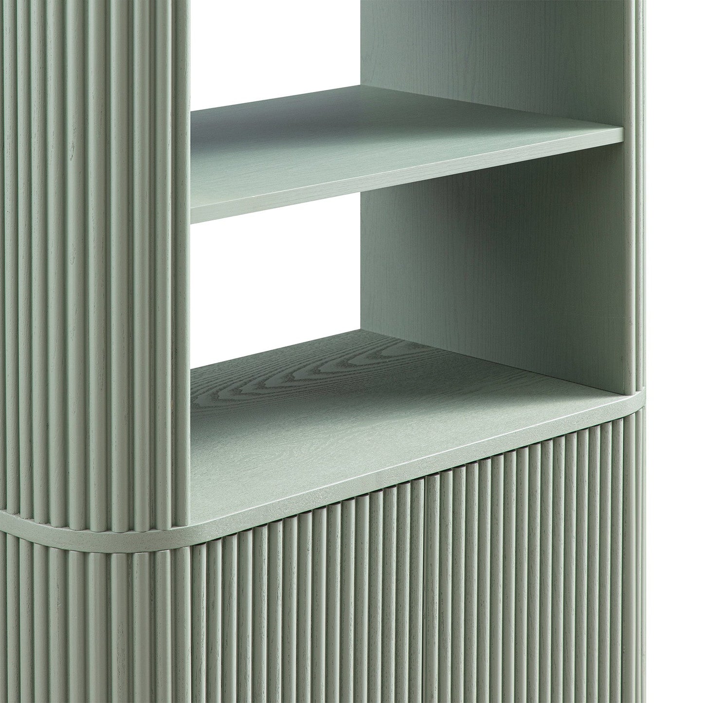 Maru Bookcase with Cabinet, Sage Green
