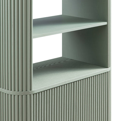 Maru Bookcase with Cabinet, Sage Green