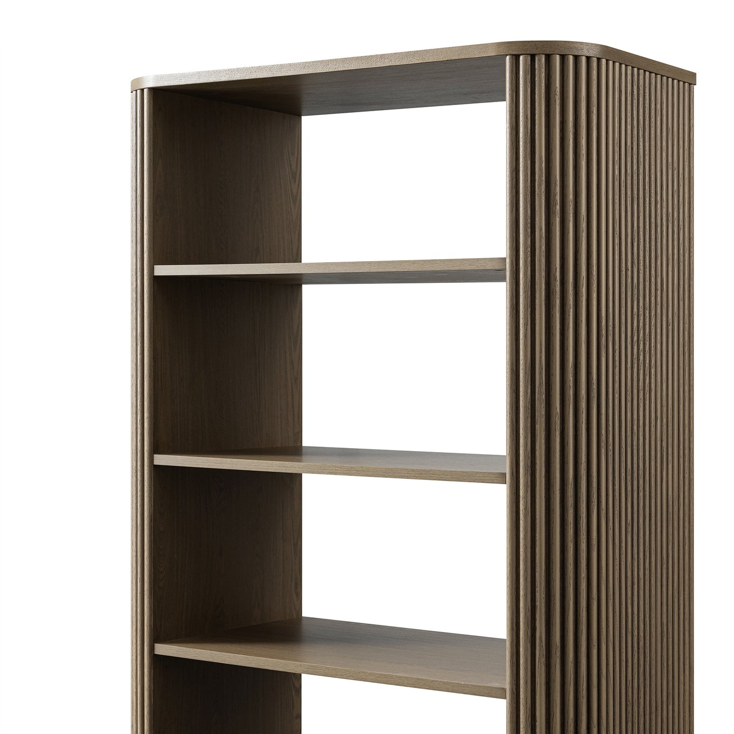 Maru Bookcase with Cabinet, Silver Oak