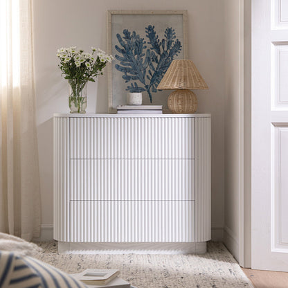 Maru Chest of 3 Drawers, Washed White