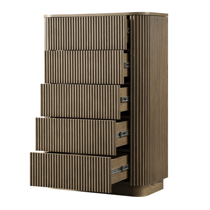 Maru Chest of 5 Drawers, Silver Oak