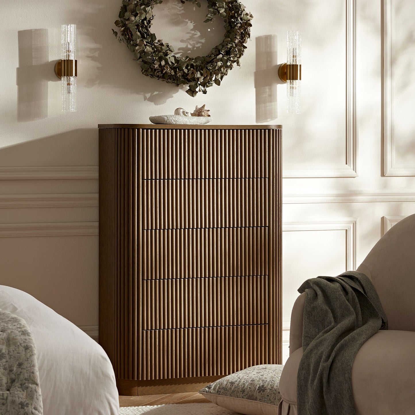 Maru Chest of 5 Drawers, Silver Oak