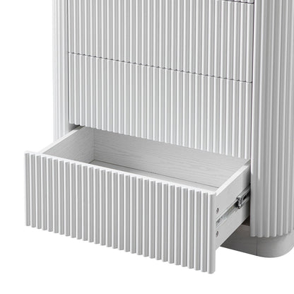 Maru Chest of 5 Drawers, Washed White