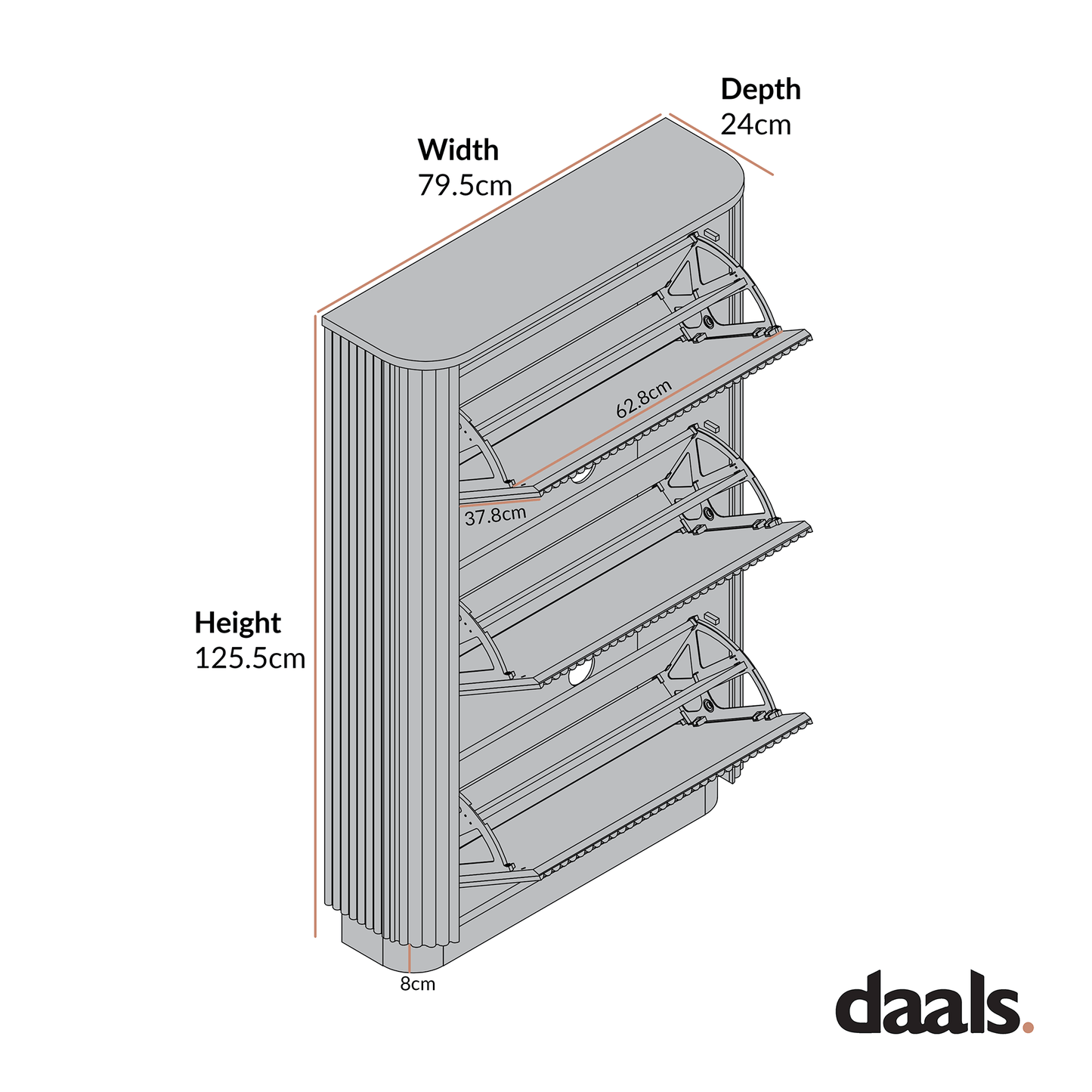 Maru 3-Door Shoe Storage Cabinet, Sage Green