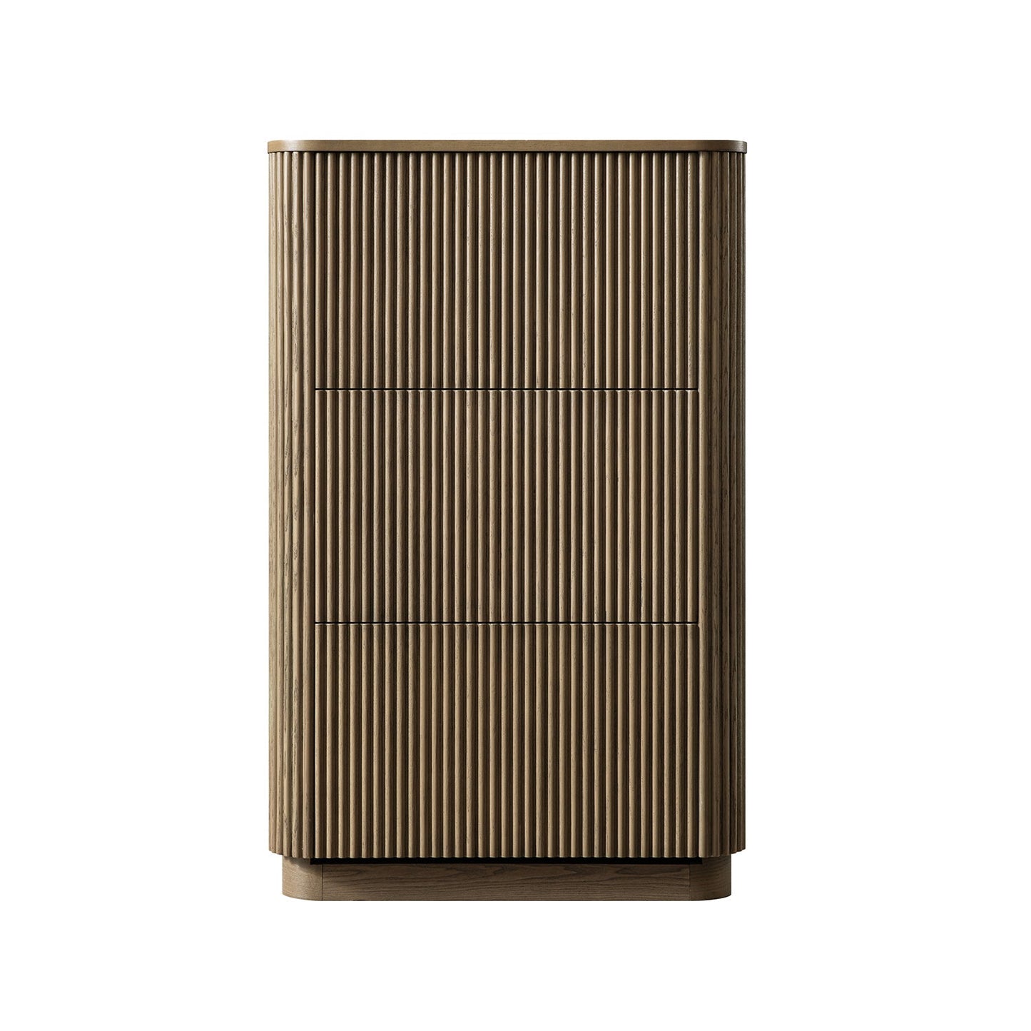 Maru 3-Door Shoe Storage Cabinet, Silver Oak