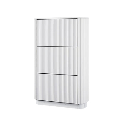 Maru 3-Door Shoe Storage Cabinet, Washed White