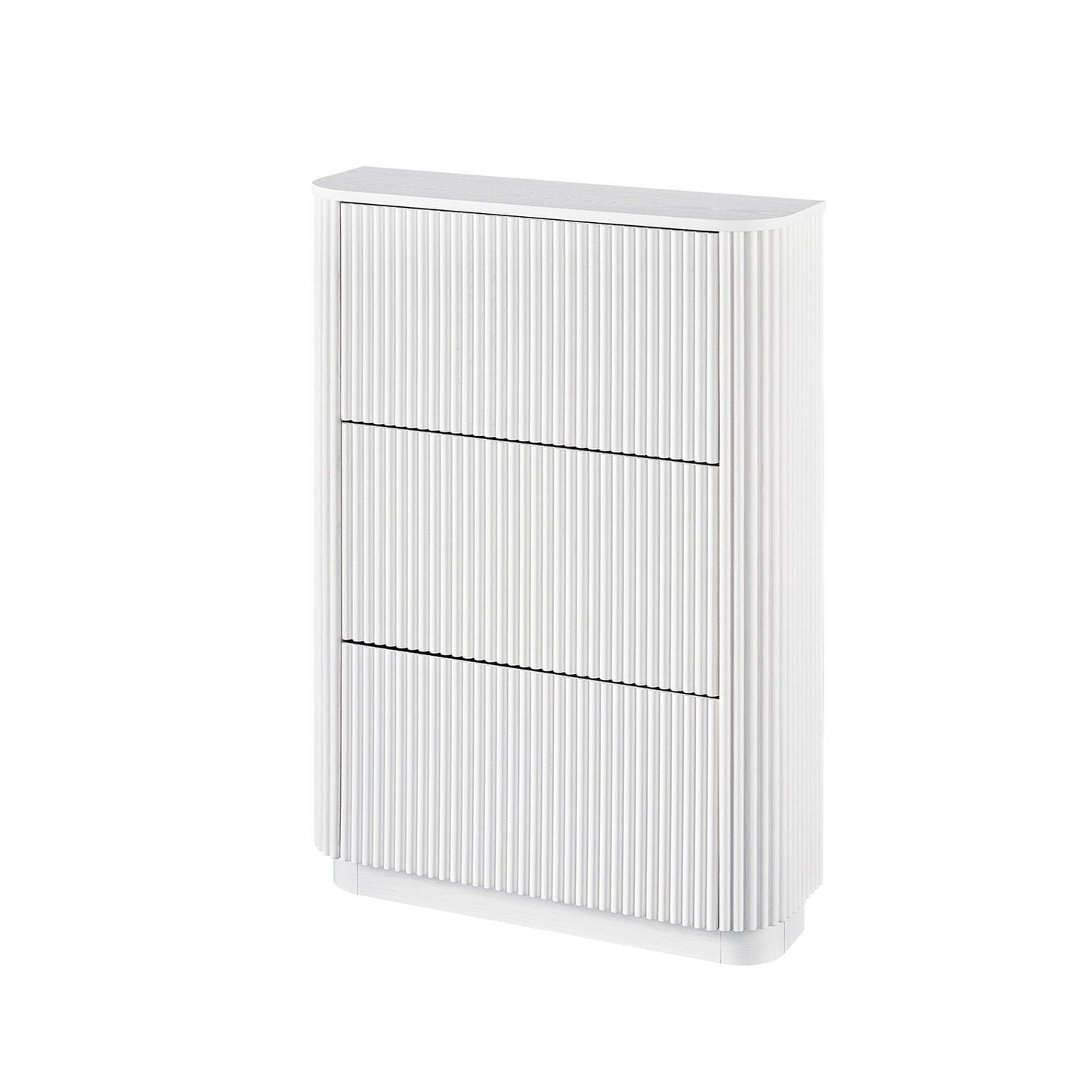 Maru 3-Door Shoe Storage Cabinet, Washed White
