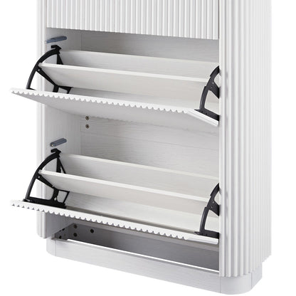 Maru 3-Door Shoe Storage Cabinet, Washed White