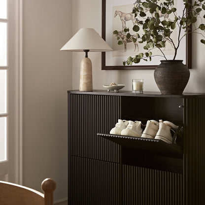 Maru 4-Door Shoe Storage Cabinet, Black