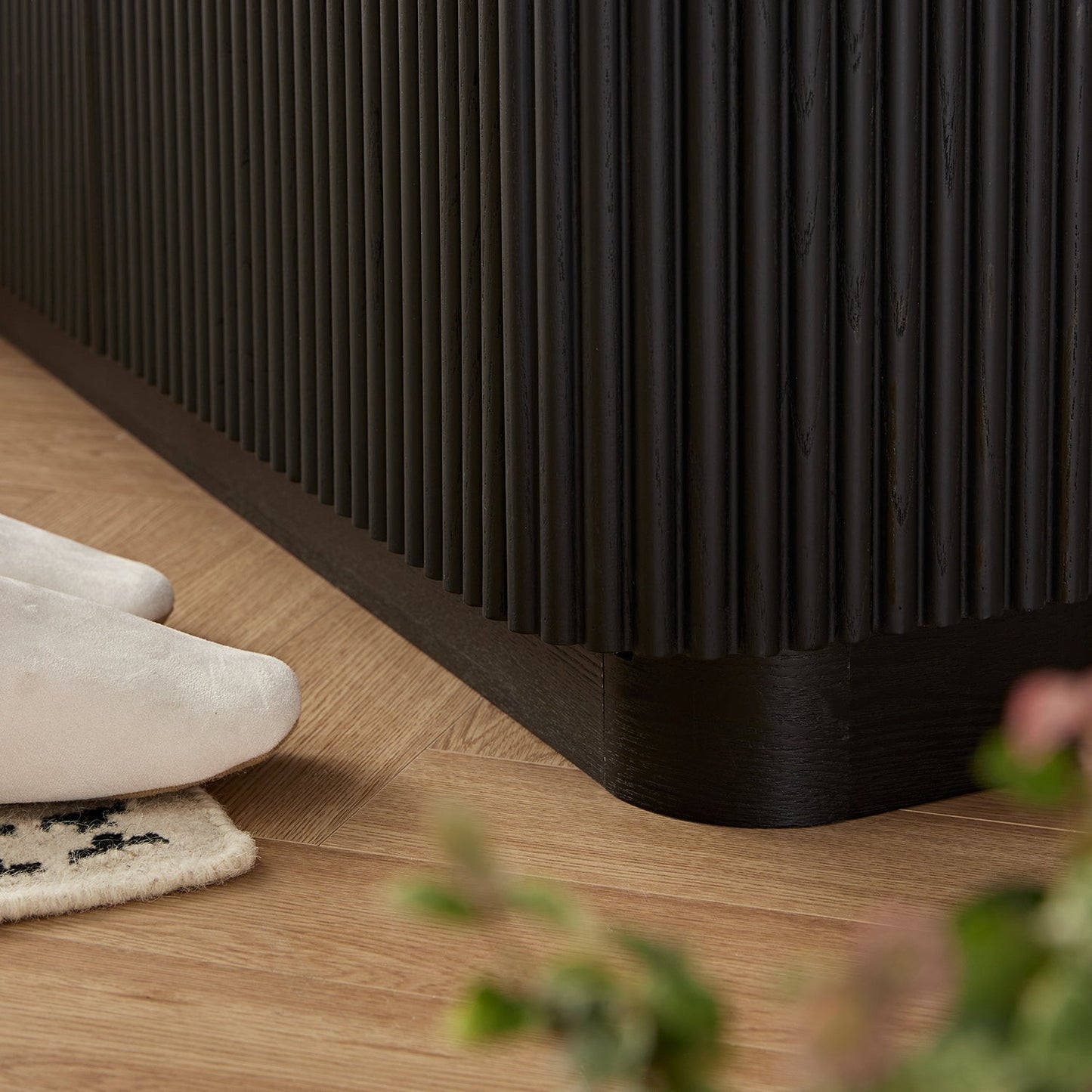 Maru 4-Door Shoe Storage Cabinet, Black