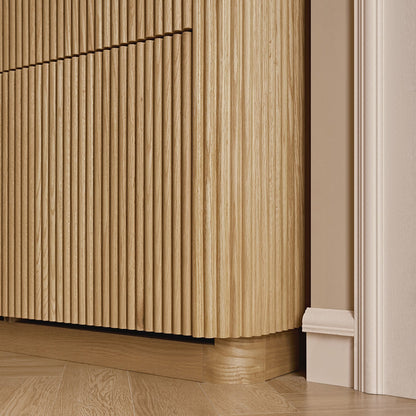 Maru 4-Door Shoe Storage Cabinet, Oak