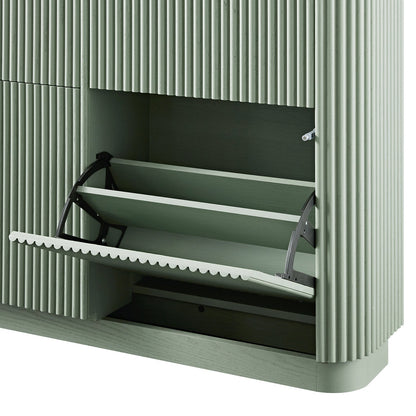 Maru 4-Door Shoe Storage Cabinet, Sage Green
