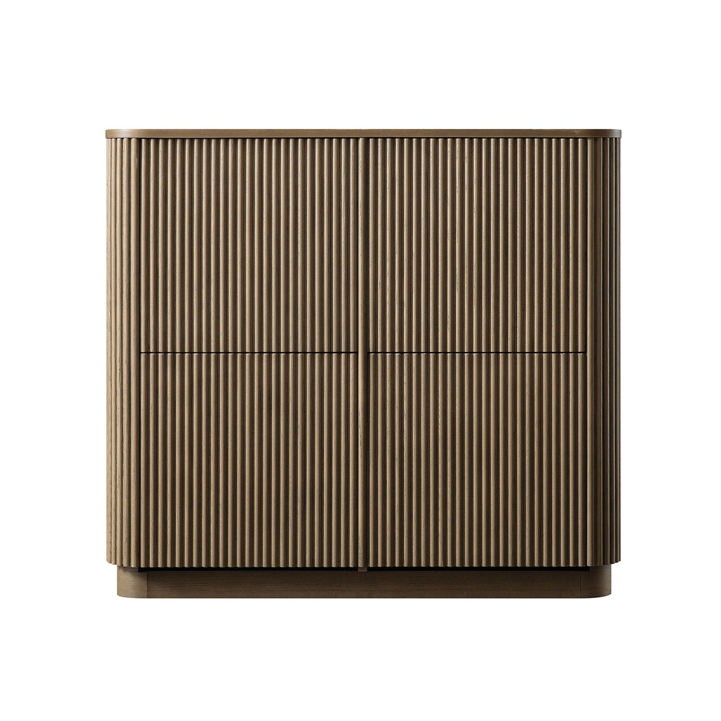 Maru 4-Door Shoe Storage Cabinet, Silver Oak