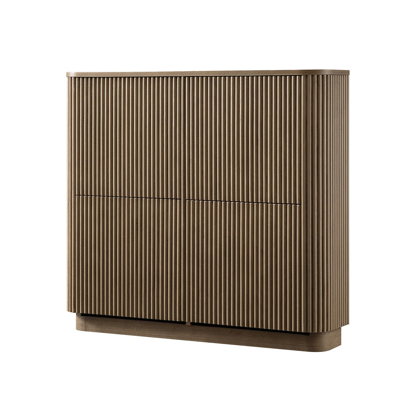 Maru 4-Door Shoe Storage Cabinet, Silver Oak