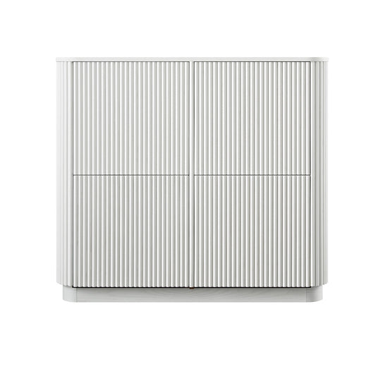 Maru 4-Door Shoe Storage Cabinet, Washed White